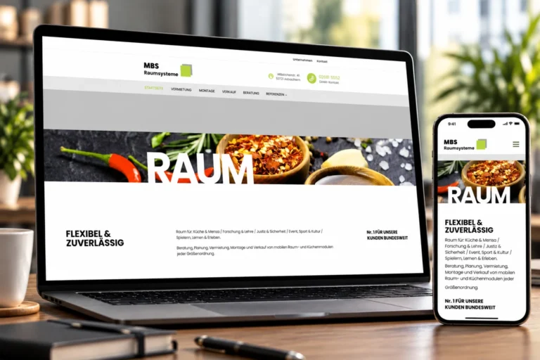 Website von MBS Raumsysteme auf Laptop und Smartphone
